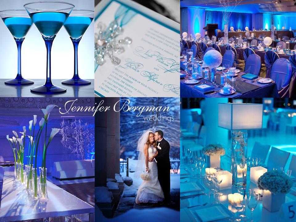 Icy Blue Winter Wedding Inspiration Board