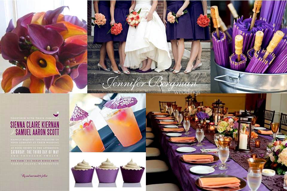 Purple and Orange Wedding Inspiration Board