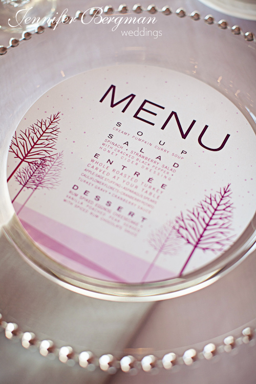 Menu in charger plates