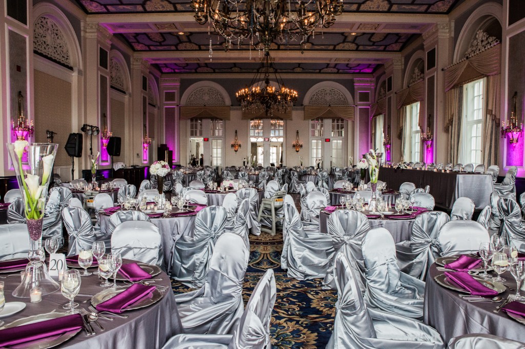 Silver purple pink wedding