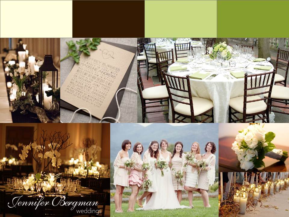 Ivory Brown Green Wedding Inspiration