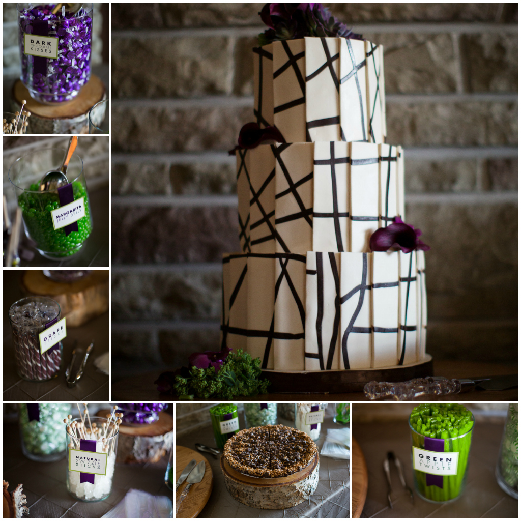 Green and Purple Candy Table, Candy in Jars