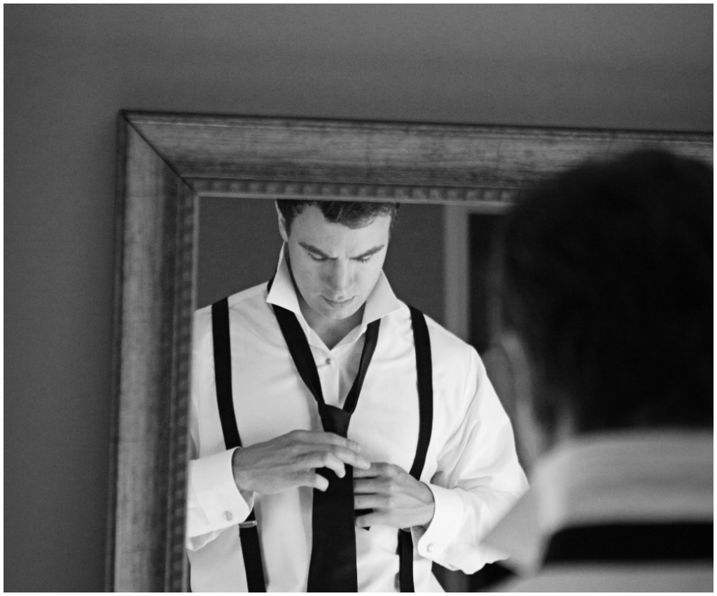 Groom Tying His Tie, Groom Mirror Picture