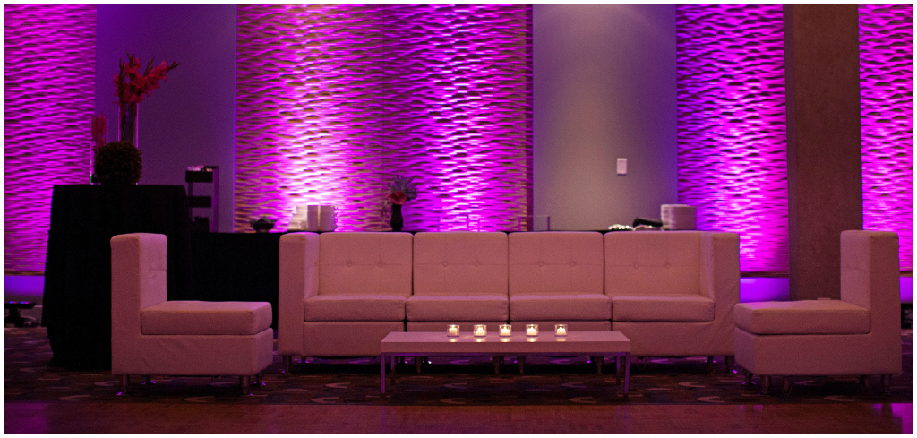 Pink and Purple Uplighting Wedding 