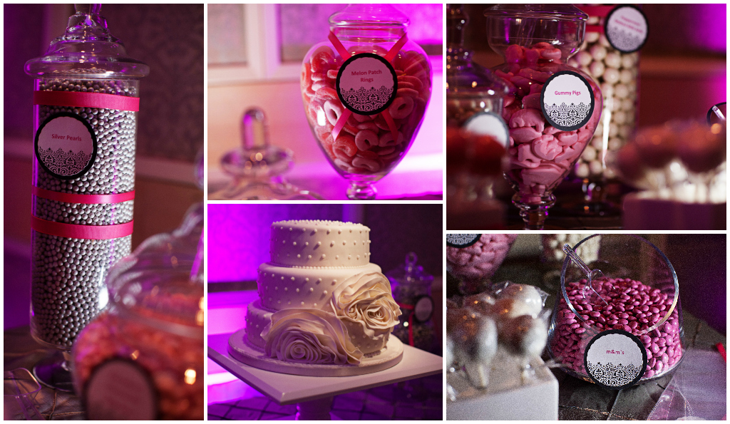 Pink Silver and White Treat Table