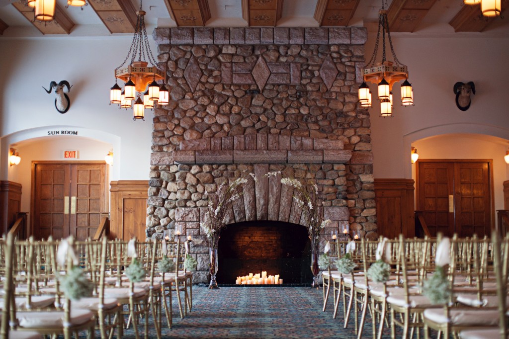 Lake Louise Wedding Ceremony, Winter Wedding Ceremony Decor