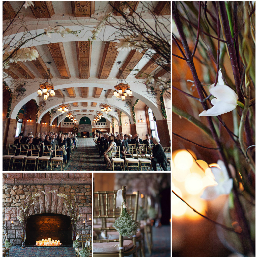 Winter Wedding Ceremony, Baby's Breath Wedding Decor