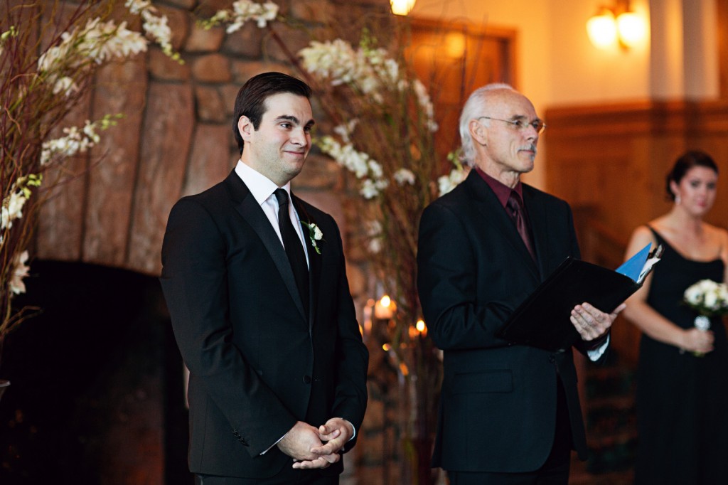 Groom with Officiant, Groom at the end of the Aisle