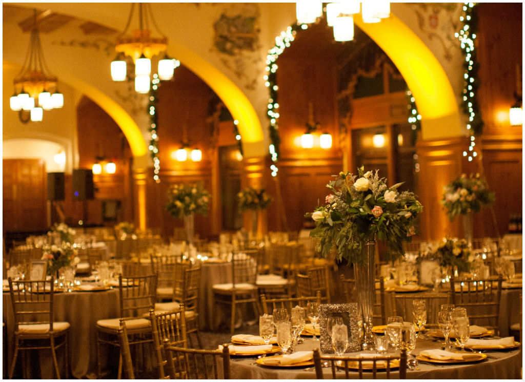 Gold Chiavari Chairs, Short and Tall Centrepieces