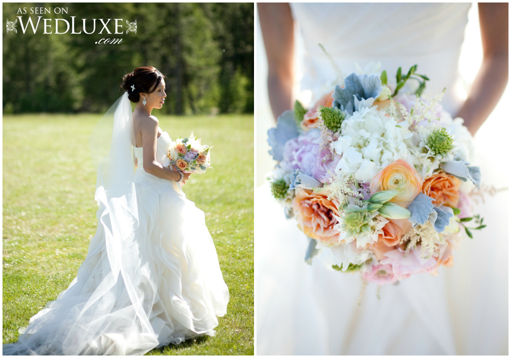 Peach blush wedding bouquet