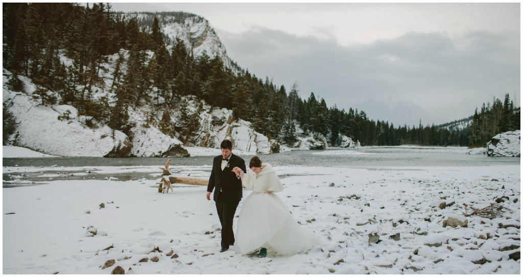 Banff winter wedding photos