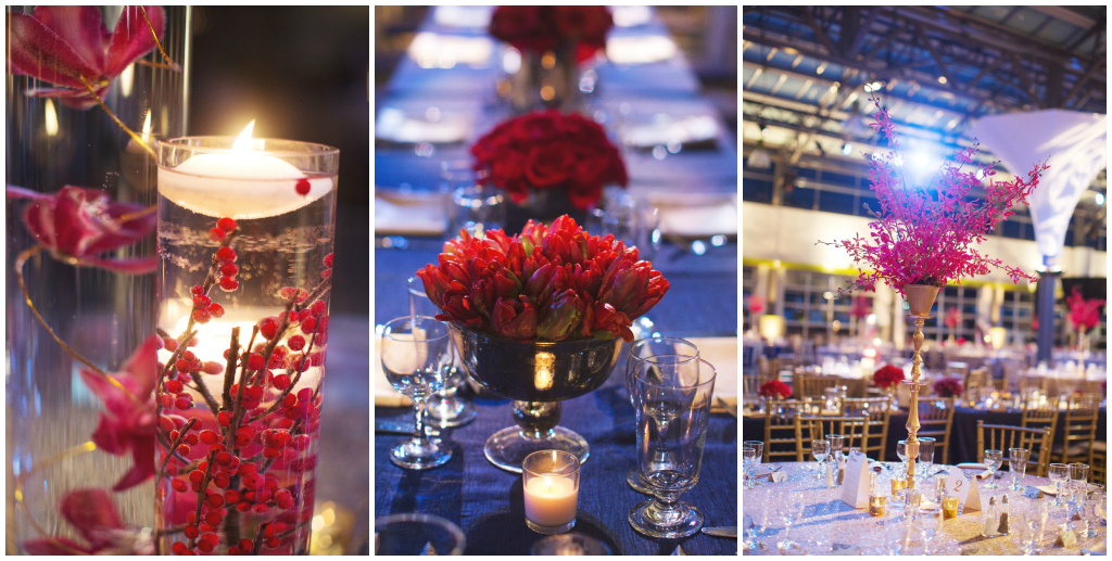 Modern Cranberry Floral Centrepieces