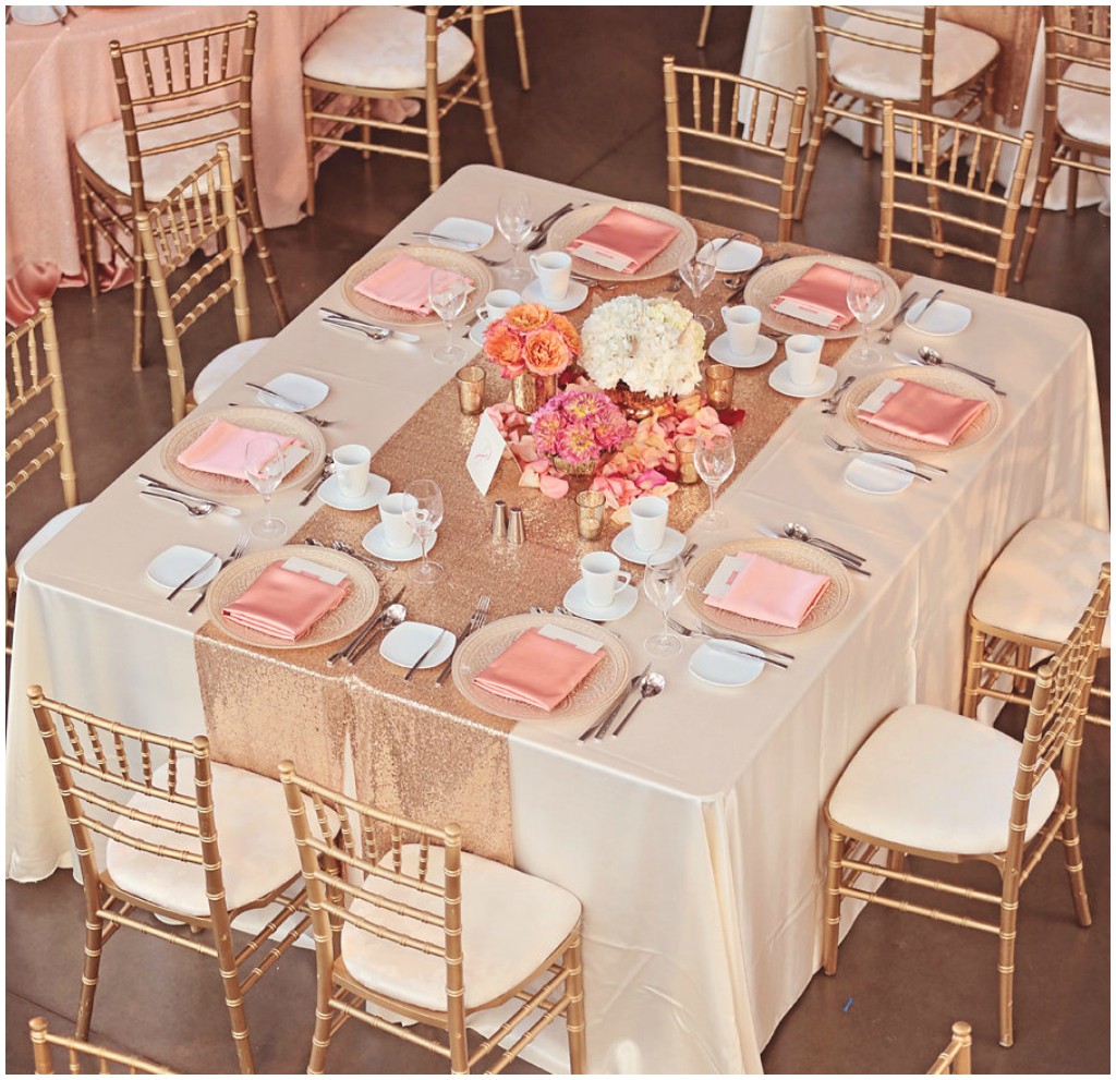 Gold and Peach Wedding Table, Special Event Rentals