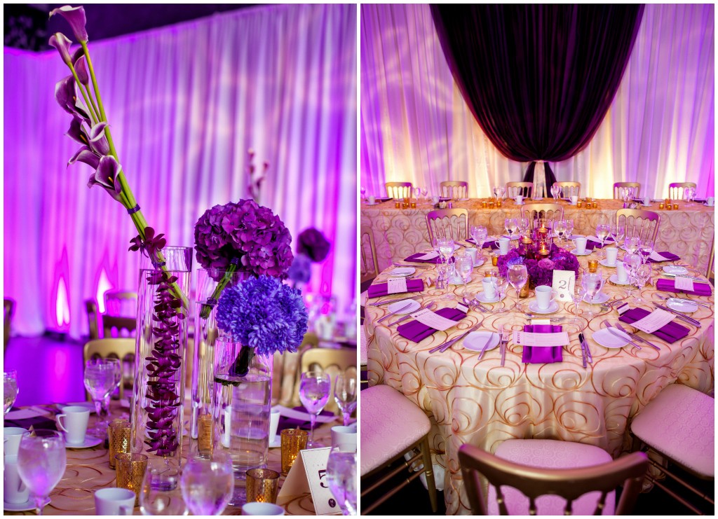 Special Event Rentals Edmonton, Purple and Gold Wedding