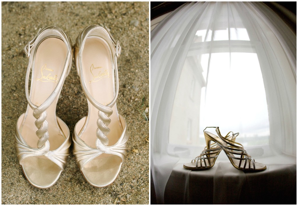 Gold Strappy Wedding Shoes