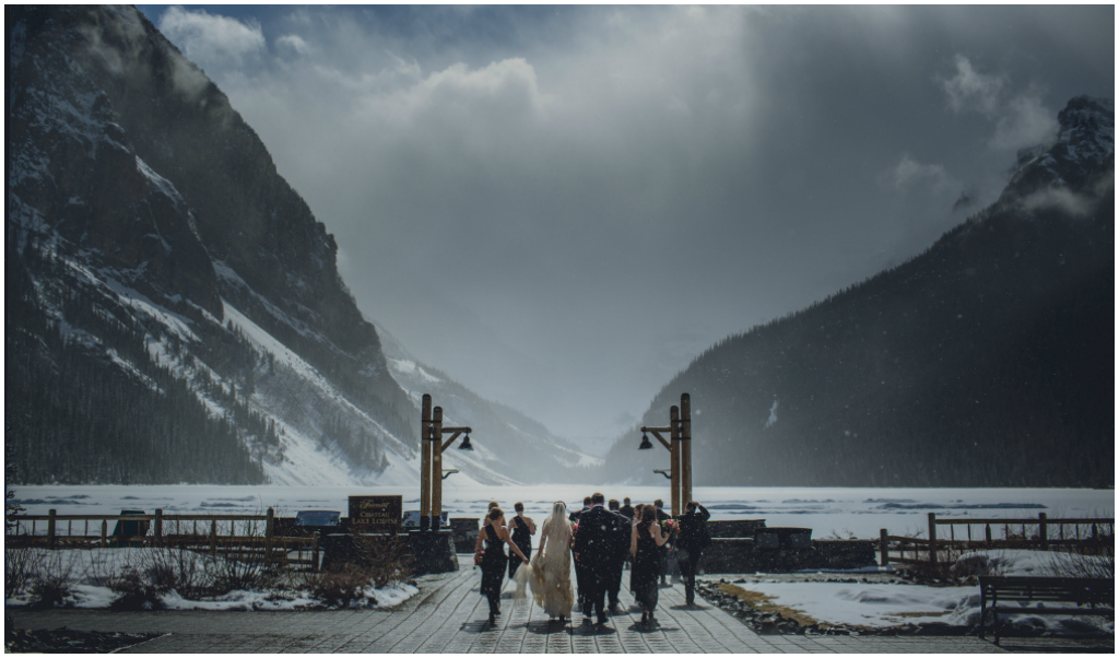 Winter Lake Louise Wedding 