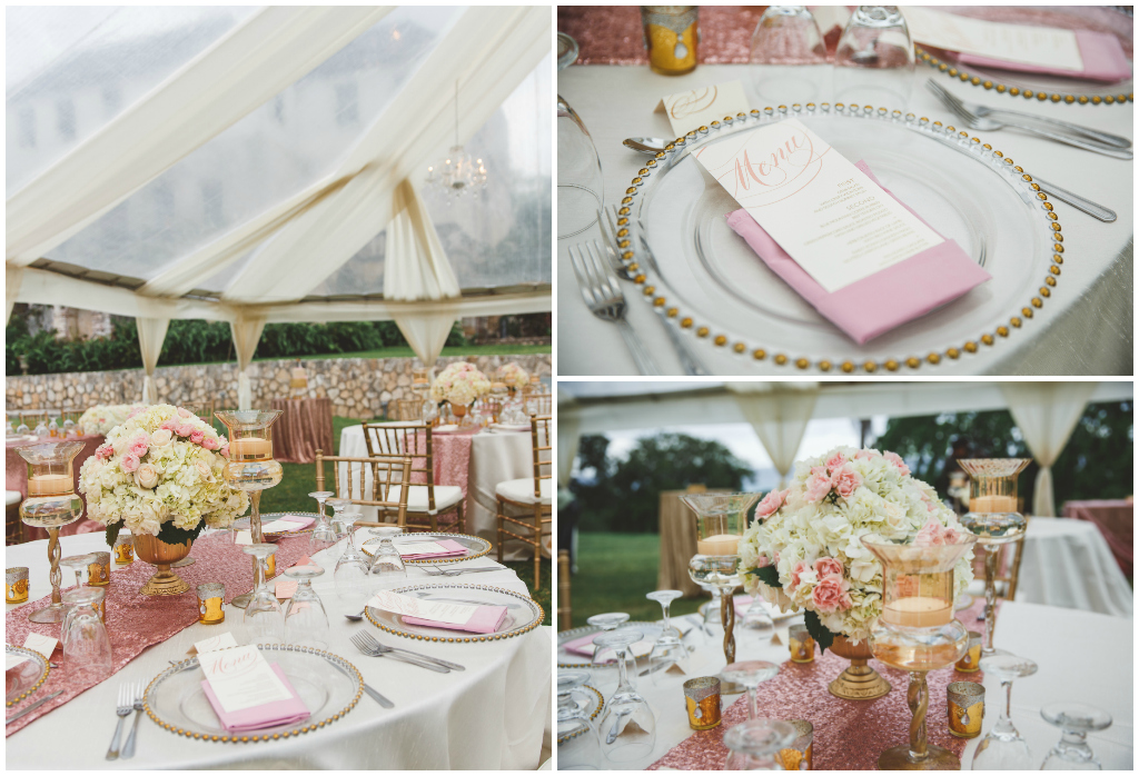 Blush and gold tent wedding