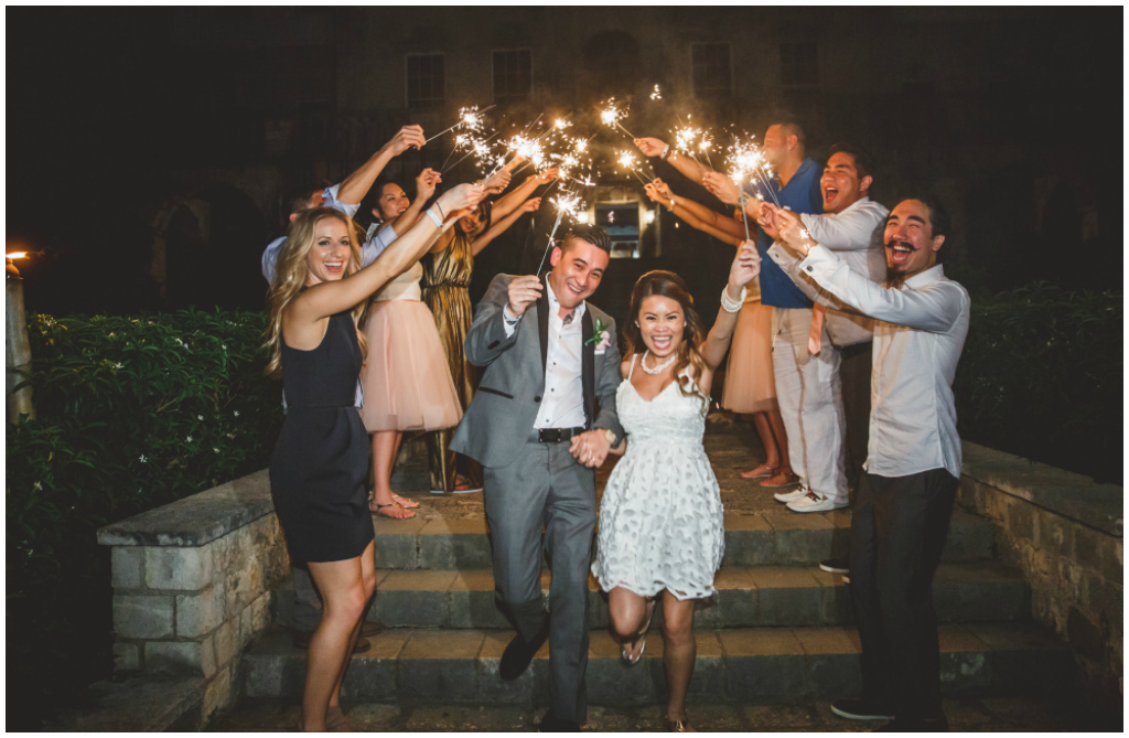 Sparkler wedding photo