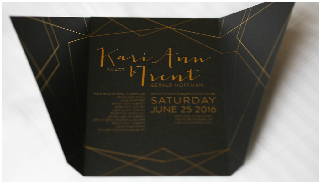 Edmonton Modern Wedding Stationery, Geometric Wedding Invite