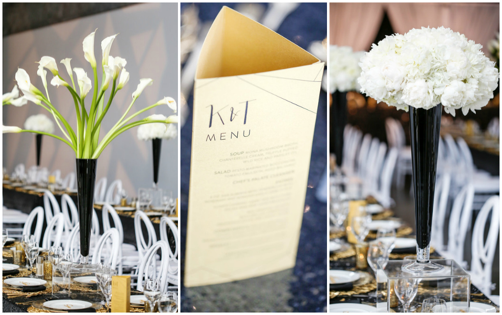 Modern Wedding Details, Black White and Gold Wedding 