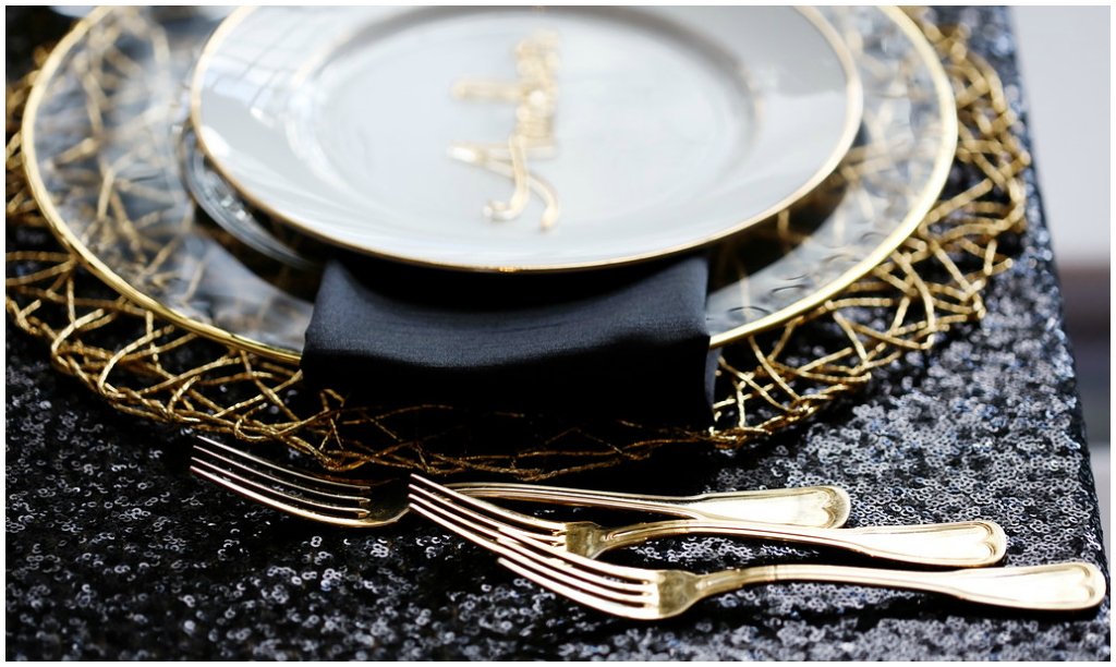 Modern Wedding Details, Gold Cutlery Wedding