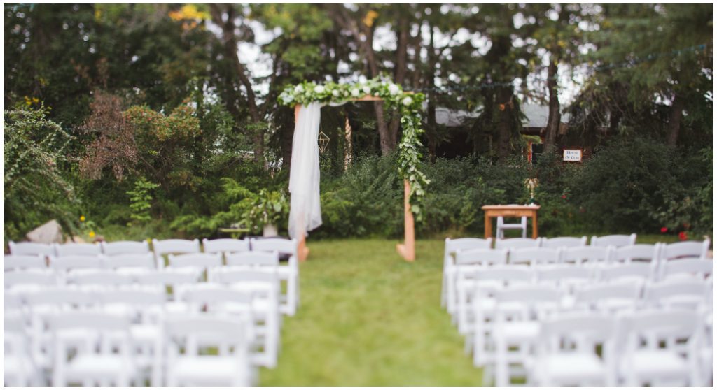 Outdoor garden wedding ceremony