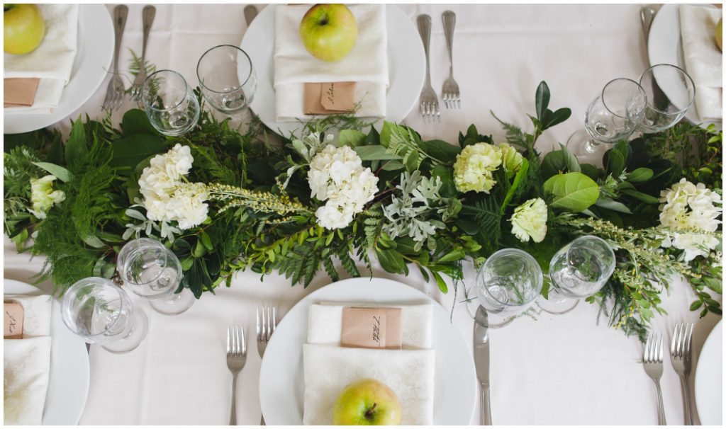 White and Green Summer wedding