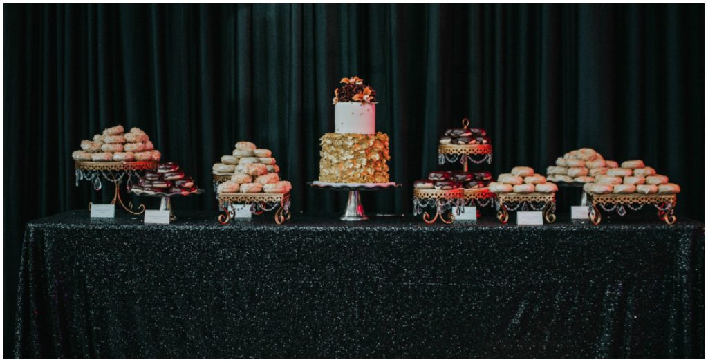 Edmonton Bakery, Dessert Tables Art of Cake Edmonton, Black sequin dessert table