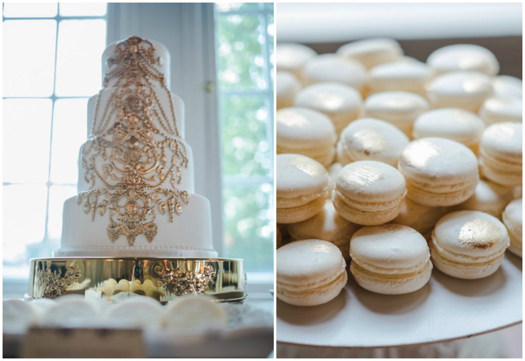 Beautiful Gold Detailed Wedding Desserts