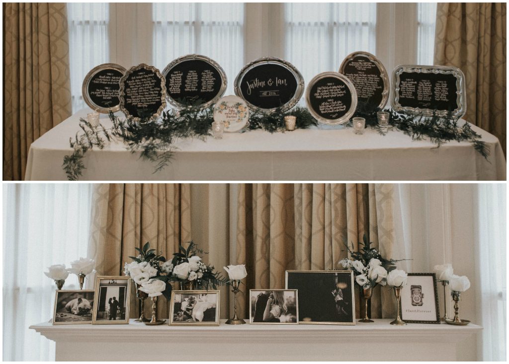 Classic Wedding Photos Displayed, Brass Wedding Vases