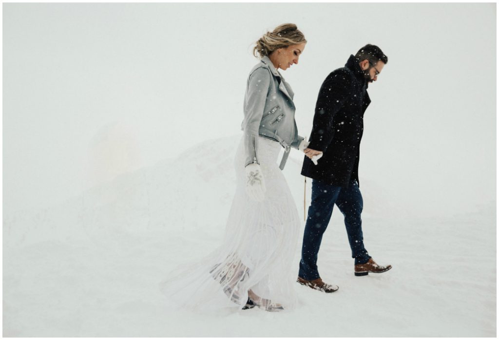 White Out Winter Wedding Photos, Snow Storm Winter Wedding