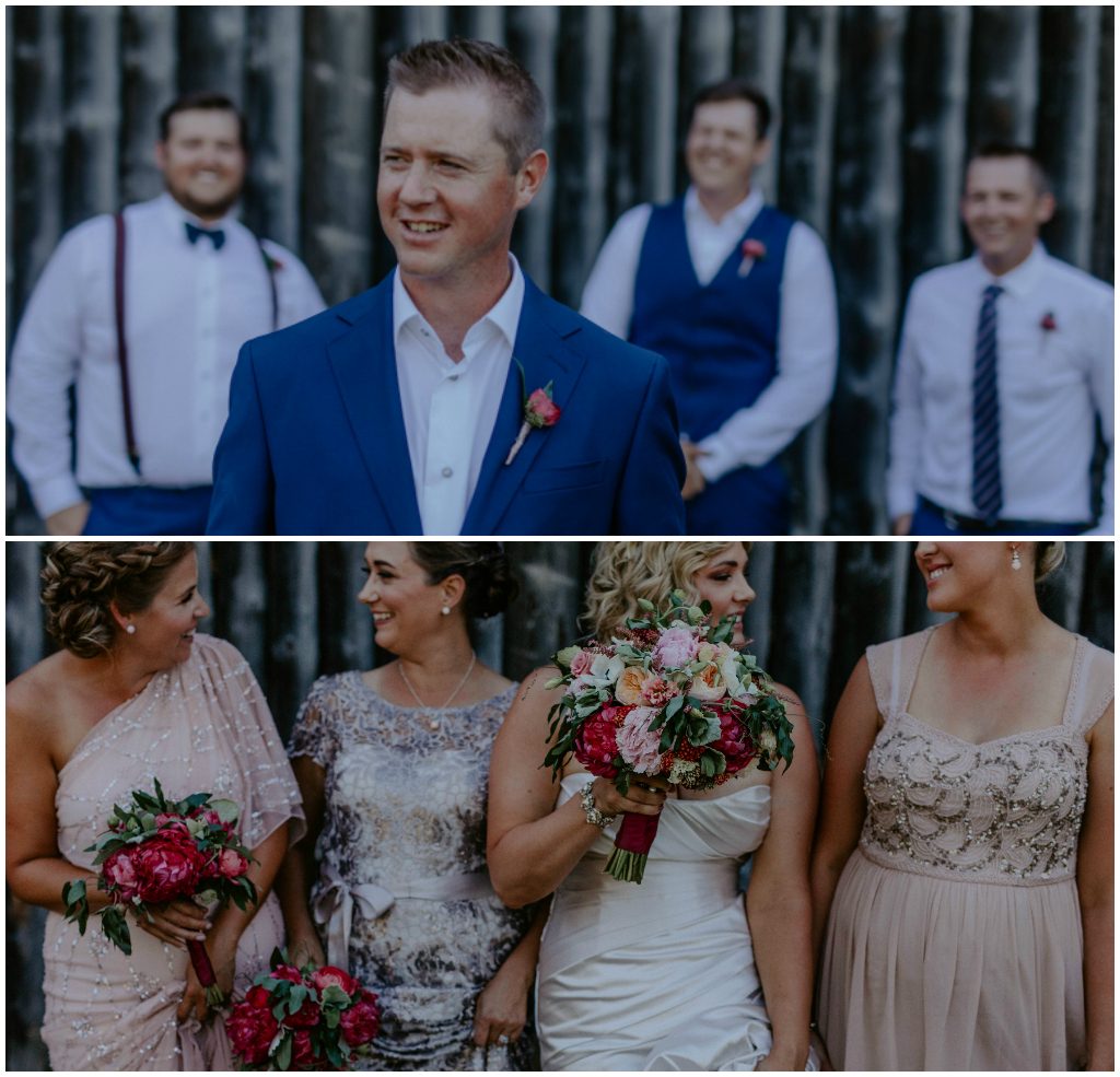 Mismatched Blush and Cream Bridesmaids Dresses