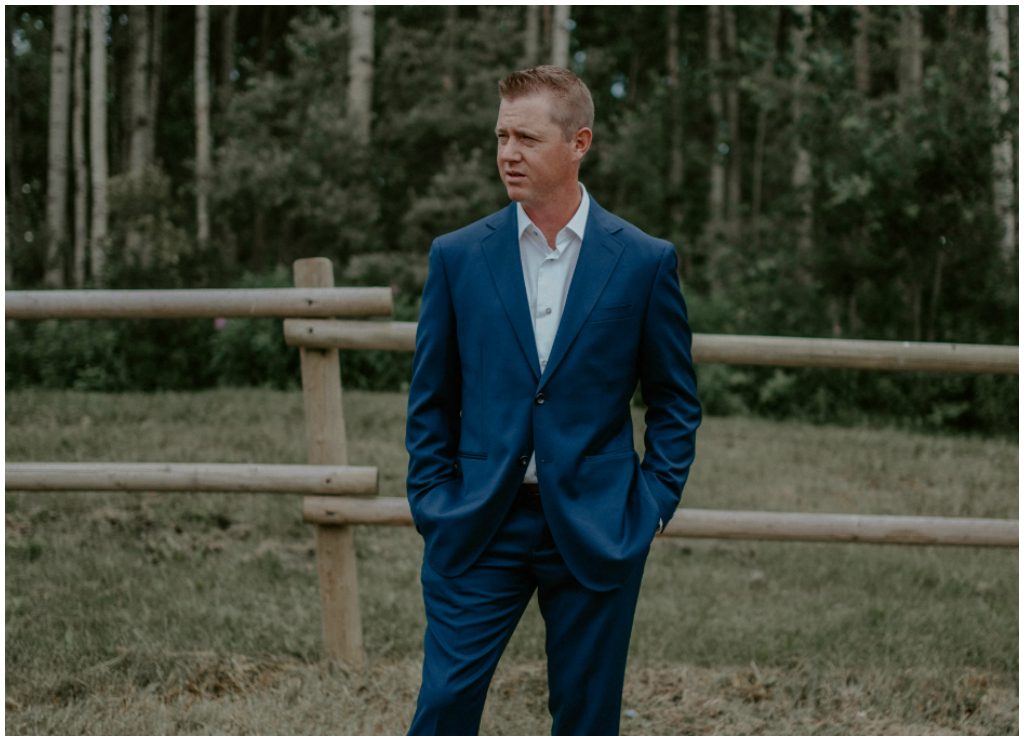 Casual Navy Groom, Elegant Garden Party