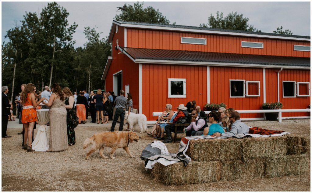 Wedding Hay Bale seating with Navaho Blankets