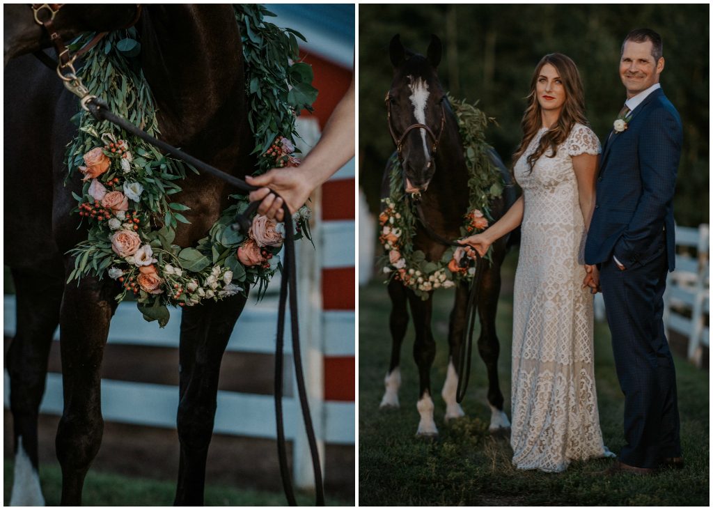 Floral and Greenery Horse Wreath