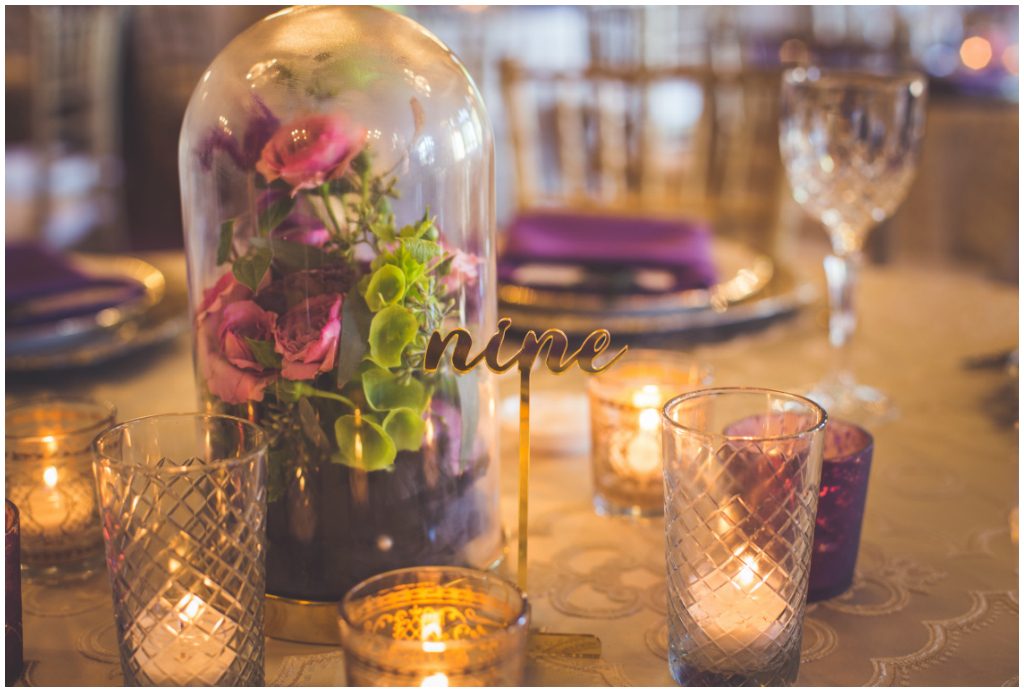 Gold and Purple Florals Centrepiece