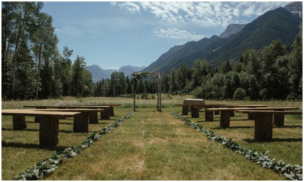 Outdoor Mountain Wedding, Outdoor Fernie Wedding Ceremony