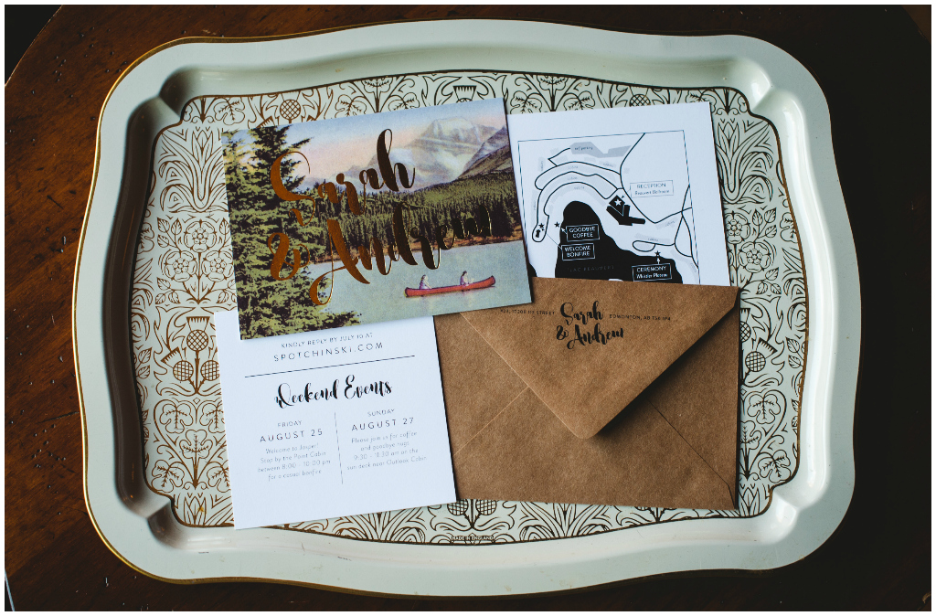 Unique Mountain Wedding Invitation, Mountain Scene Wedding Invite