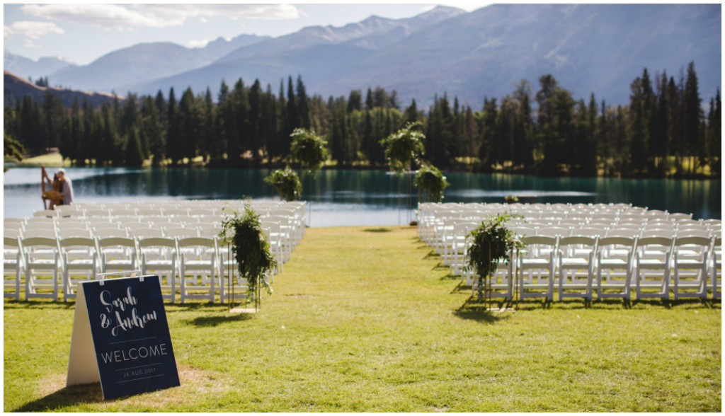 Outdoor Jasper Park Lodge Wedding