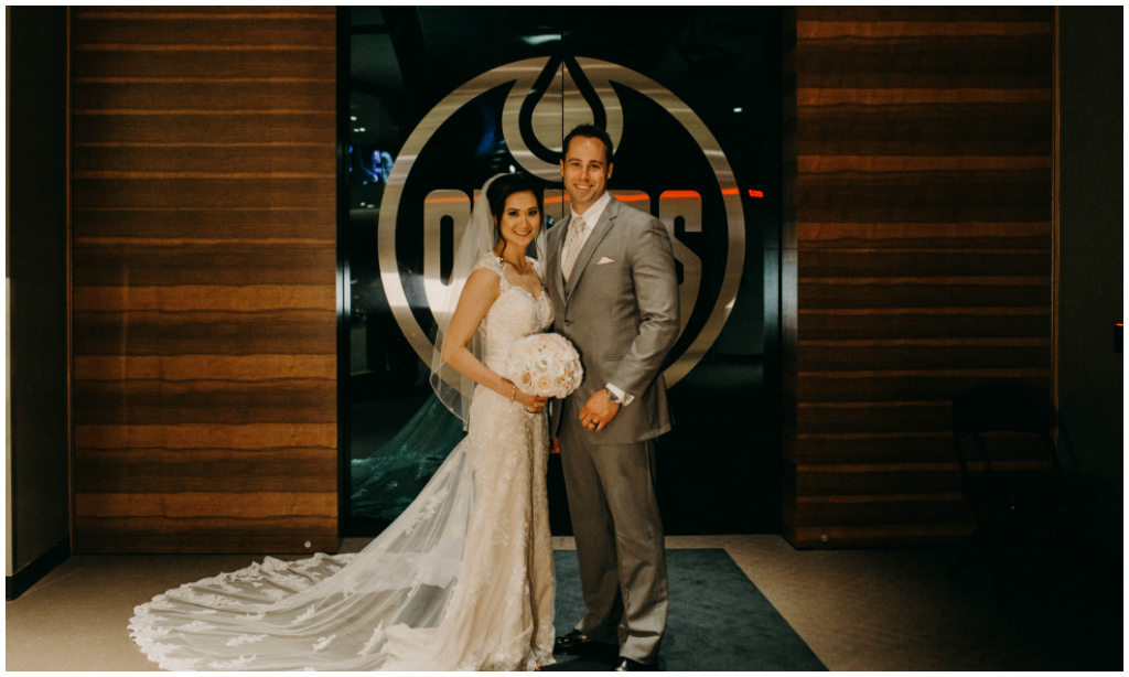 Rogers Place Edmonton Oilers Wedding Photos 