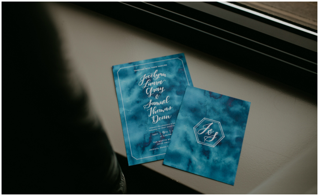 Modern Blue Wedding Invitation