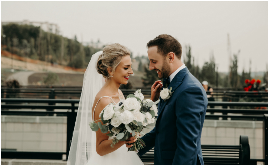 Classic All White Bridal Bouquet