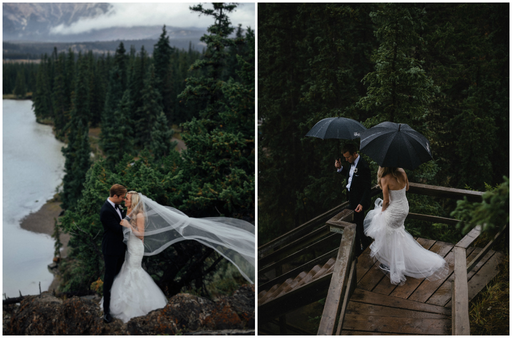 Romantic Rainy Mountain Wedding