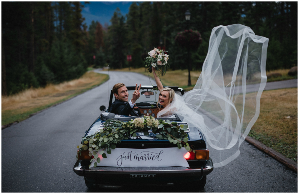 Classic Wedding Car Getaway