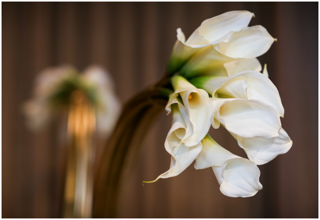 Modern White Calla Lily Florals with Gold stems