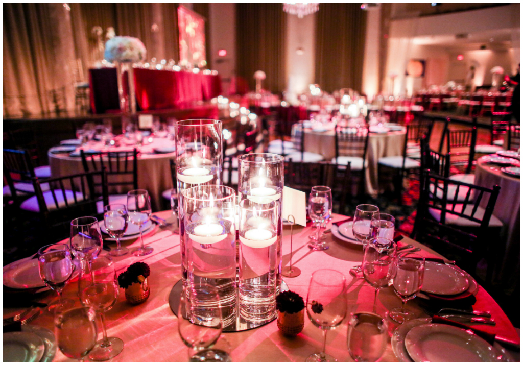 Burgundy Wedding Lighting