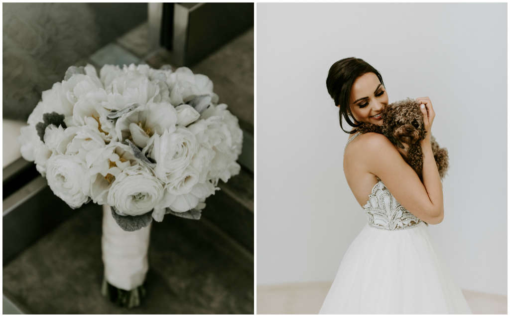 All White Bridal Bouquet Edmonton