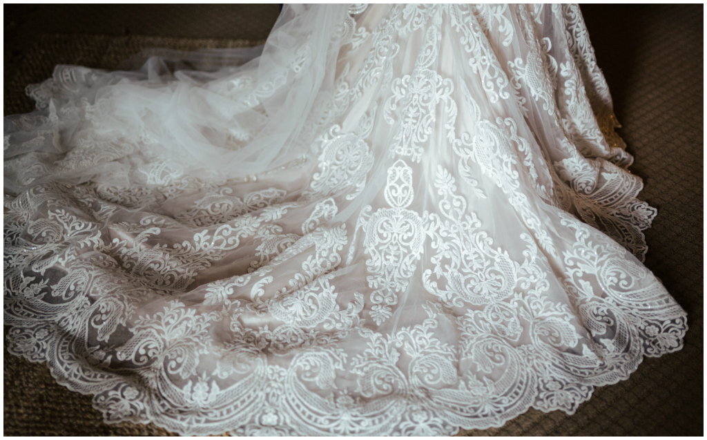 Lace and Applique Wedding Gown