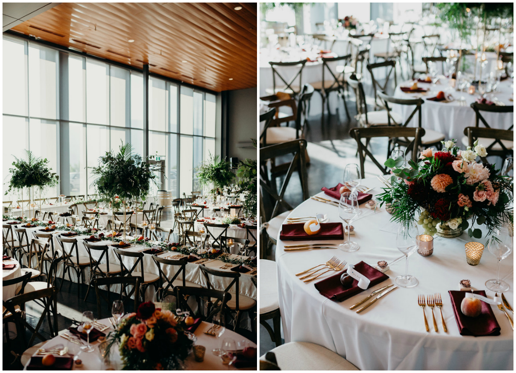 Grapes in centrepieces wedding, mixed centrepieces 