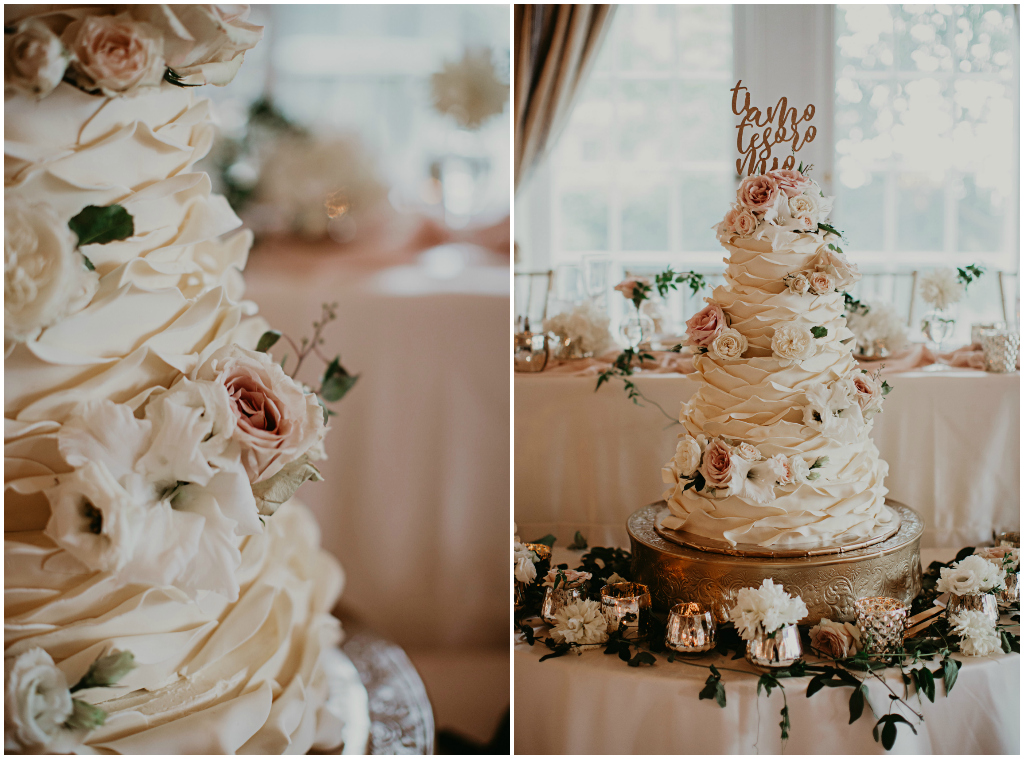 Edmonton Wedding Cakes, White and Blush Wedding Cake